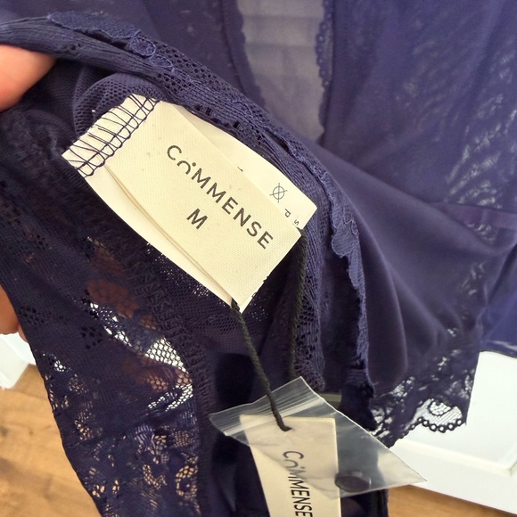 Commense Lace Long Sleeve Bodysuit - Navy - Picture 3 of 8